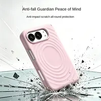 Coque Duo pour iPhone avec motif animal, texture ondulée, silicone liquide et attraction magnétique