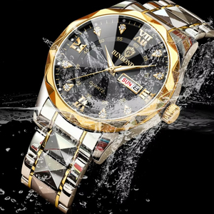 นาฬิกาข้อมือ BINBOND2521 รุ่น Reloj Montre ดีไซน์ธุรกิจแฟชั่น สำหรับผู้ชายและผู้หญิง ตัวเรือนโลหะผสมเหล็ก สายหนัง เรืองแสง กันน้ำ พร้อมปฏิทิน นาฬิกาควอตซ์ - Product Image 6