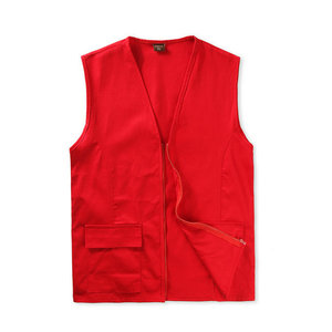 Chaleco de Trabajo de Algodón Unisex, Resistente a la Abrasión, con Cierre Frontal y Bolsillos, Azul - Product Image 4