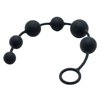 Perlas Anales de Silicona Negra, Tapón Anal, Perlas Anales para Mujeres