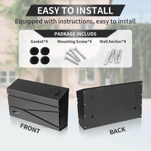 Solar Wall Mount Mailbox Large Capacity Visibility Galvanized Steel Rust-Proof Metal <strong>Post</strong> <strong>Box</strong> Drop <strong>Outside</strong> Mailboxes - Product Image 5