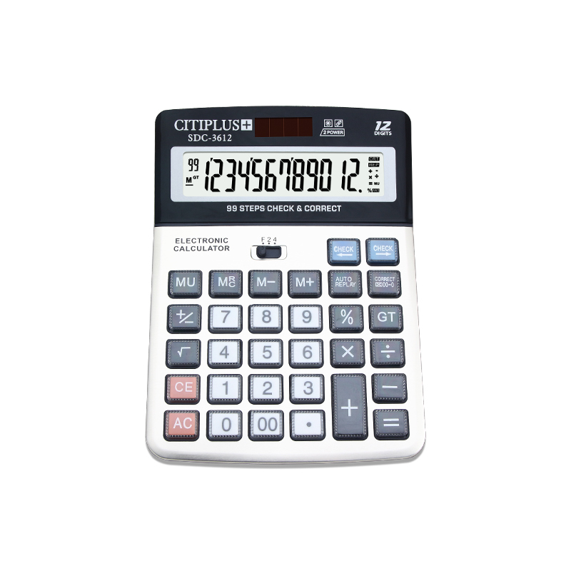 Calculatrice Verte Dégradée - 12 Chiffres, Écran LCD Et Gros Boutons - Style Rétro Bureau