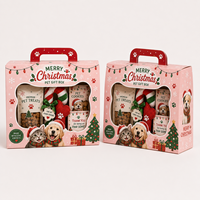 Boîte en carton blanc robuste FBB 350 g/m² imprimée numériquement en haute définition pour emballages de friandises de Noël pour animaux de compagnie, emballage cadeau, boîte durable et recyclable