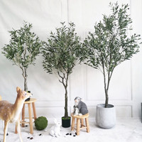 90cm 120cm 150cm 180cm 210cm 240cm Künstliche Tropische Pflanzen aus Kunststoff für Innendekoration, Künstlicher Olivenbaum für Hochzeiten & Hotels