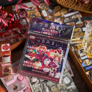 Livre d'autocollants de 30 feuilles, <span class=keywords><strong>film</strong></span> alimentaire découpé, style rétro japonais, matériel pour carnet de notes, autocollants décoratifs pour journal de bricolage - Product Image 1