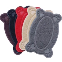 Ellipsen form mit Hunde pfote leicht zu reinigen braune Farbe PVC-Spule Haustier matten