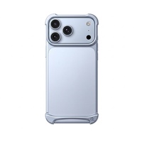 Nouvelle coque de téléphone en métal violet avec bordure en caoutchouc intégrée pour iPhone 18 Promax, protection sans cadre