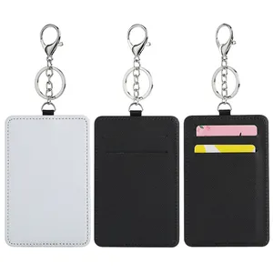 Thăng hoa nhiệt Báo Chí tín dụng chủ thẻ ví Pouch trống PU da Keychain một bên thăng hoa DIY truyền nhiệt in ấn