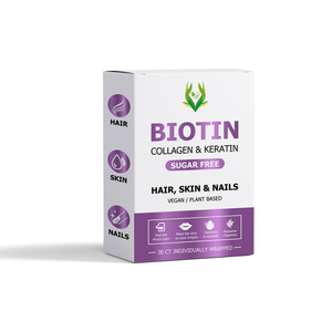 Tiras orales de biotina ODM OEM con folato que favorecen la salud del cabello, la piel y las uñas. Tiras orales de biotina con vitamina E. - Product Image 1