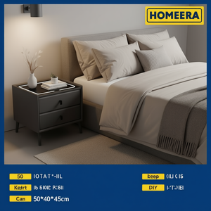 Comodino Intelligente Homeera 50x40x45cm con 2 Cassetti, Comodino Moderno per Camera da Letto - Product Image 2