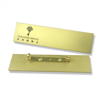 Fabricant personnalisé serveurs Rectangle métal or plaque impression gravé Logo nom étiquettes revers insigne avec épingle