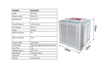 Refroidisseur d'air évaporatif automatique à faible bruit industriel, refroidi à l'eau, avec moteur et pompe pour le système de ventilation de refroidissement des usines