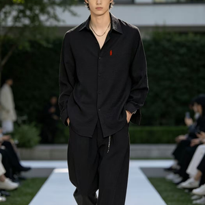 Ralf <span class=keywords><strong>2022</strong></span> Nouvelle Collection Automne – Ensemble Décontracté Deux Pièces Homme Grande Taille : Haut Uni Boutonné et Pantalon Long – Laurla - Product Image 3