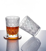 Verre transparent épais de 60 ml à bord lisse gaufré, avec logo personnalisé, pour eau et vin, style américain, dégustation de spiritueux, hôtels et bars