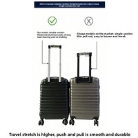 Valise cabine spinner 20 pouces avec impression de logo, étanche, antivol, en ABS, avec fermeture éclair et serrure, unisexe, bagage de voyage pour avion