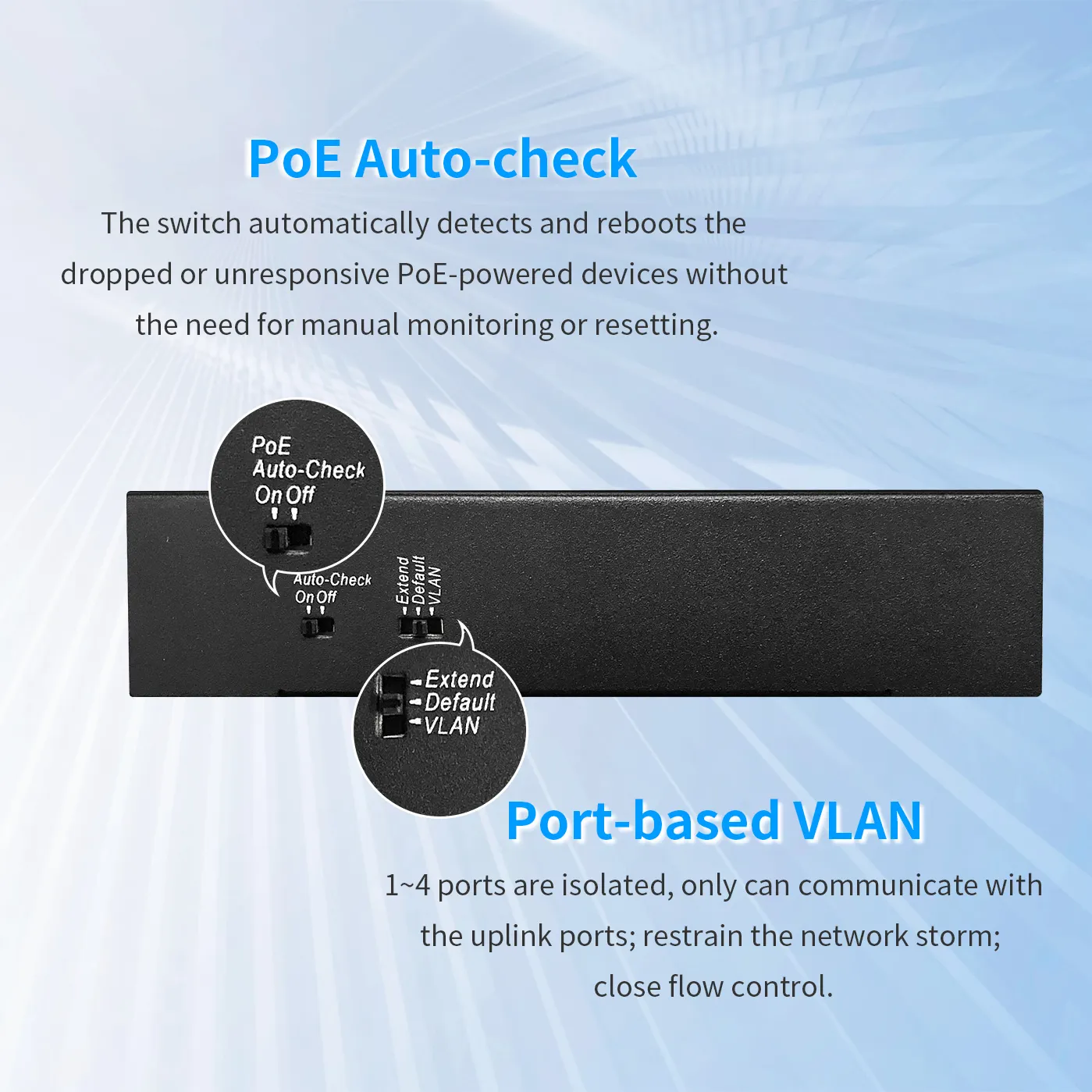 Amazon Beste Poe Auto-Check 6 Poort Poe Switch 4 Poe + Voeding 802.3af/Bij Plug & Play Onbeheerde Netwerkswitch