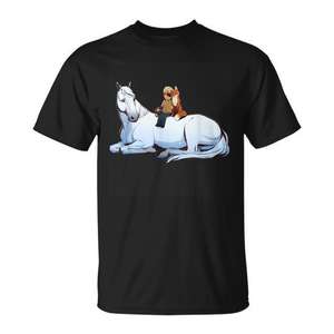 Camiseta The Boy The Mole The Fox And The Horse, camiseta gráfica negra unisex para adultos - Product Image 1