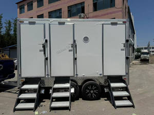 Remolque de Baño Portátil de Lujo de 3 Unidades para Obras de Construcción al Aire Libre, Diseño Moderno para Casa u Oficina, Sin Comentarios - Product Image 3
