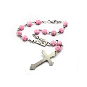 Rose <strong>Beads</strong> Rosary Bracelet for Car Catholic Religious - Product Image 4
