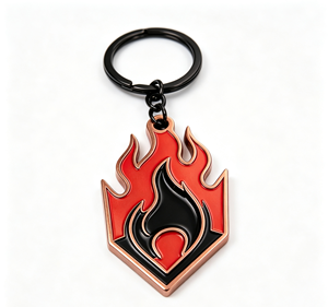<b>Anime</b> Flame Metal Key Chain Alloy Pendant Enamel Keyring 3D Fire Shape Gift Souvenir - Product Image 1