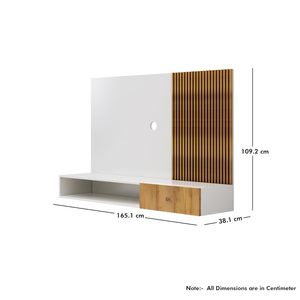 Wooden Home Furniture <strong>Tv</strong> Entertainment Wall Mount <strong>Unit</strong> Wall Panel for <strong>Tv</strong> <strong>Unit</strong> up to 55 Inches Living Room Furniture - <strong>Brown</strong> - Product Image 3