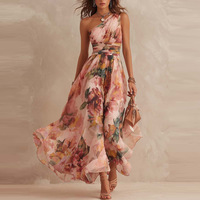 Robe d'été pour femme, nouveau style, avec lacets et ceinture, motif imprimé