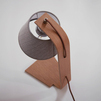 Abat-jour Led d'intérieur en tissu, style japonais, ombres en bois, pour bureau, lampe de Table, lumière