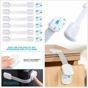 Strap Latches <b>Drawer</b> Fridge Toilet Child Safety Cabinet Proofing <b>6</b> Pack ABS Plastic Manual Locks Adhesive Adjustable Power - Product Image 2