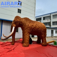 Éléphant mammouth gonflable en peluche de 3.5m de haut, ballon d'éléphant mignon gonflable pour la publicité