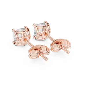 Lujosos pendientes de oro rosa de 14 quilates con diamantes de corte princesa, perfectos para ocasiones especiales o regalos de la India - Product Image 4