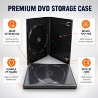 14mm Zwarte Enkelvoudige DVD-hoes, klaar voor verzending, 1 schijf, plastic opbergdoos voor film, video, albumverpakking, groothandel