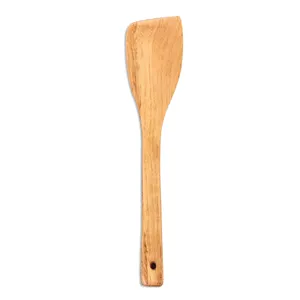 散装廉价天然木制厨房烹饪用具喷漆木勺铲长柄