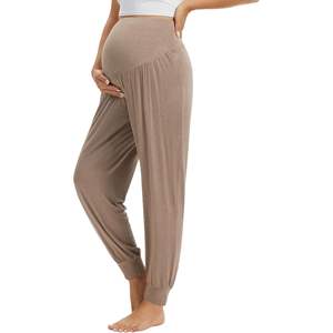 Pantalon de grossesse personnalisé pour femme en bambou, taille haute, doux, extensible, couvrant le ventre - Product Image 2