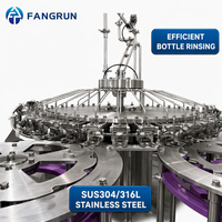 Machine de rinçage, remplissage et bouchage de bouteilles en PET et en verre pour eau potable pure minérale, entièrement automatique et à grande vitesse