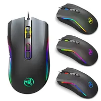 Penjualan Terbaik Mouse Gaming Senyap Berkabel USB RGB Ergonomis Profesional untuk Semua Jenis Gamer untuk Komputer