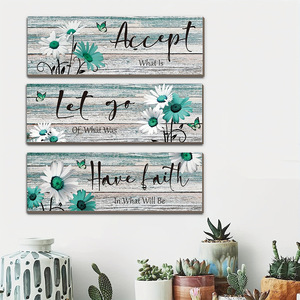 In stock wooden <b>wall</b> <b>stickers</b>, <b>decorative</b> doorplates, square wooden plaques, hanging blue daisy logo signs, home <b>decorations</b>. - Product Image 4