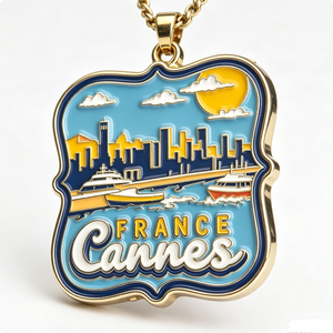 Collar con Colgante Temático de Amor y Ángel Esmaltado de Cannes, Francia - Joyería de Recuerdo de Viaje de la Riviera Francesa para Halloween, Hecho en Guangdong - Product Image 6