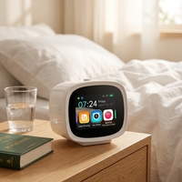 Réveil intelligent IA convivial - Écran tactile Android, connexion Wi-Fi, prévisions météo, lecteur de musique, assistant pour la maison et l'étude
