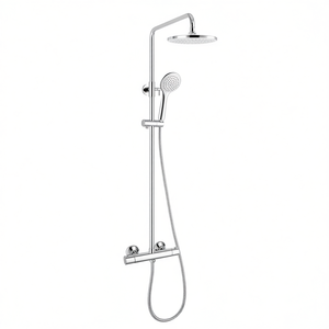 Columna de ducha Elmas cromada de 94 cm de altura con rociador de mano y cabezal de lluvia - Product Image 3