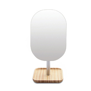Wood <b>Tray</b> Base Vanity <b>Mirror</b> As Desktop Accessory For Makeup Storage And Elegant Decoration - Product Image 2