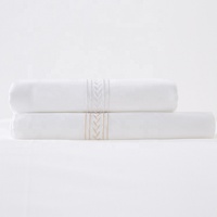 Chambre à coucher de luxe Marriott Hotel Draps en tissu double face 100 coton Ensembles de housses de couette