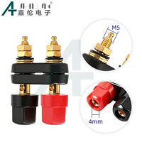 JIALUN 2p Bornes de connexion femelles en plastique ABS et cuivre, type banane, rouge et noir, pour amplificateur et haut-parleur