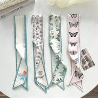 Ruban de cheveux personnalisé motif papillon floral pour femme, foulard de coiffure, bandeau personnalisé pour cheveux, écharpe de cou style bohème pour rendez-vous