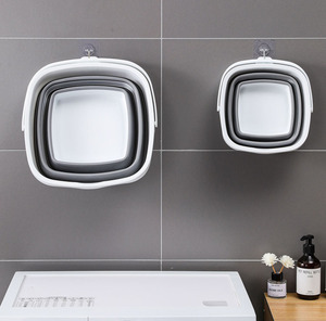 <span class=keywords><strong>Prix</strong></span> promotionnel 5L Seau à eau en plastique pliable en silicone pliable pour une utilisation en voiture de voyage - Product Image 5