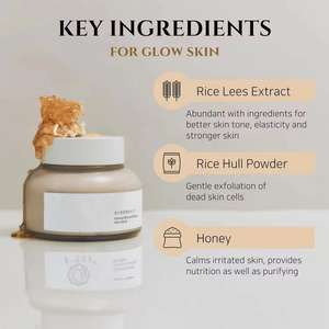 Cuidado DE LA PIEL coreana Poro aceitoso Conjuntos de belleza Honey Glow Mask Ground Rice Toner Revive Eye Bag Removal Cream Glow Deep Serum - Product Image 4