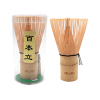Ensemble de fouets à matcha en bambou blanc à 100 dents, kit de fouet à matcha japonais Chasen avec cuillère et support pour le thé matcha