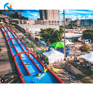 Trượt nước bơm hơi dài 100m 200ft trượt N trượt công viên nước hấp dẫn cho người lớn - Product Image 5