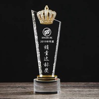 Nouvelles médailles de trophée en cristal en forme de couronne, 3 couleurs (or, argent, bronze), pour concours de beauté et récompenses de compétition
