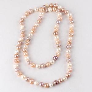 Moda hermosa mujer joyería elegante hecho a mano anudado collar Irregular <span class=keywords><strong>Multicolor</strong></span> collar de perlas de agua dulce - Product Image 5