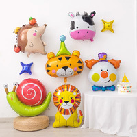 Ballons en aluminium animaux de la jungle, ballons Mylar tigre, ballons de dessin animé pour anniversaire d'enfants, fête prénatale, décoration murale, vente en gros